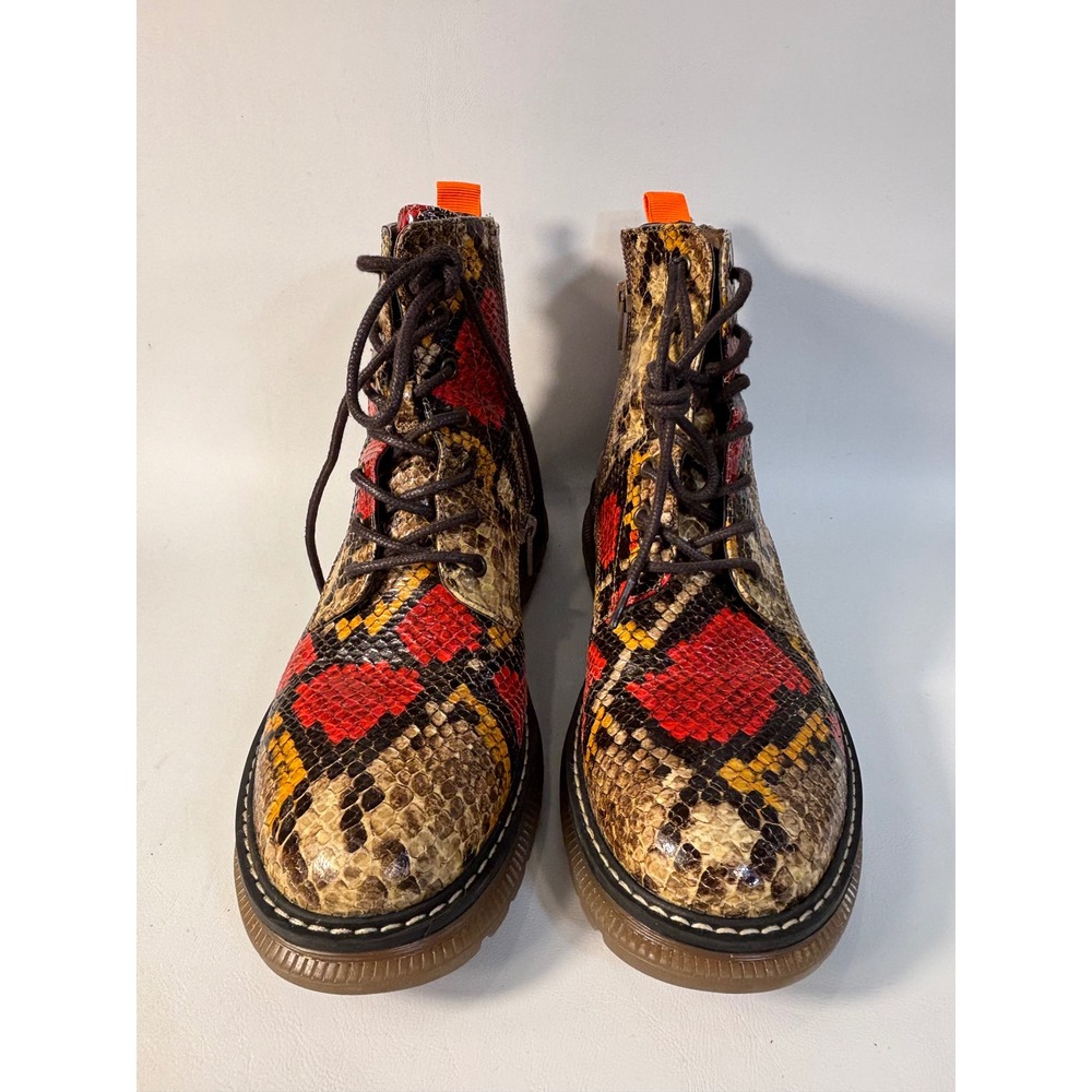 Jelly Pop Faux Snake Skin Boots Colorful Fall Like New Zip Size 8M